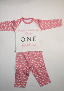 Personalised birthday pink Cloud Pyjama Set