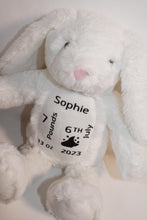 Load image into Gallery viewer, Personalised new born soft white bunny keepsake
